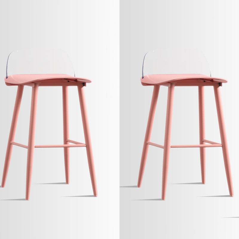 Scandinavian Style Acrylic Bar stool with Square Seat Counter Stool for Kitchen Bar Red Clear 2 Piece Set Counter Stool (24"H) Clearhalo 'Bar Furniture' 'Bar Stools' 'bar_stools' 'furn' 'furn_bar_stools' 'furniture_bar_stools' 'Kitchen & Dining Furniture' 'kitchen&dining_furn' 'kitchen' 'kitchen_furn' Furniture' 4329955