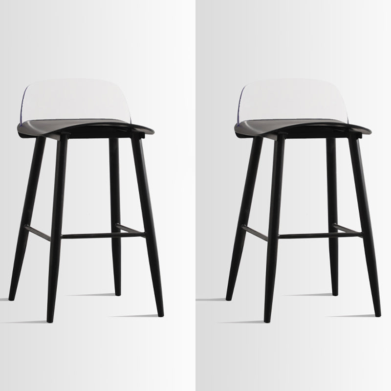 Scandinavian Style Acrylic Bar stool with Square Seat Counter Stool for Kitchen Bar Black Clear 2 Piece Set Counter Stool (24"H) Clearhalo 'Bar Furniture' 'Bar Stools' 'bar_stools' 'furn' 'furn_bar_stools' 'furniture_bar_stools' 'Kitchen & Dining Furniture' 'kitchen&dining_furn' 'kitchen' 'kitchen_furn' Furniture' 4329956
