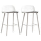 Scandinavian Style Acrylic Bar stool with Square Seat Counter Stool for Kitchen Bar White 2 Piece Set Counter Stool (24"H) Clearhalo 'Bar Furniture' 'Bar Stools' 'bar_stools' 'furn' 'furn_bar_stools' 'furniture_bar_stools' 'Kitchen & Dining Furniture' 'kitchen&dining_furn' 'kitchen' 'kitchen_furn' Furniture' 4329958
