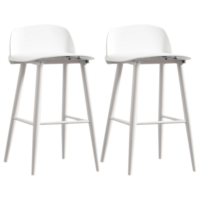 Scandinavian Style Acrylic Bar stool with Square Seat Counter Stool for Kitchen Bar White 2 Piece Set Counter Stool (24"H) Clearhalo 'Bar Furniture' 'Bar Stools' 'bar_stools' 'furn' 'furn_bar_stools' 'furniture_bar_stools' 'Kitchen & Dining Furniture' 'kitchen&dining_furn' 'kitchen' 'kitchen_furn' Furniture' 4329958