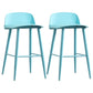 Scandinavian Style Acrylic Bar stool with Square Seat Counter Stool for Kitchen Bar Blue 2 Piece Set Counter Stool (24"H) Clearhalo 'Bar Furniture' 'Bar Stools' 'bar_stools' 'furn' 'furn_bar_stools' 'furniture_bar_stools' 'Kitchen & Dining Furniture' 'kitchen&dining_furn' 'kitchen' 'kitchen_furn' Furniture' 4329959