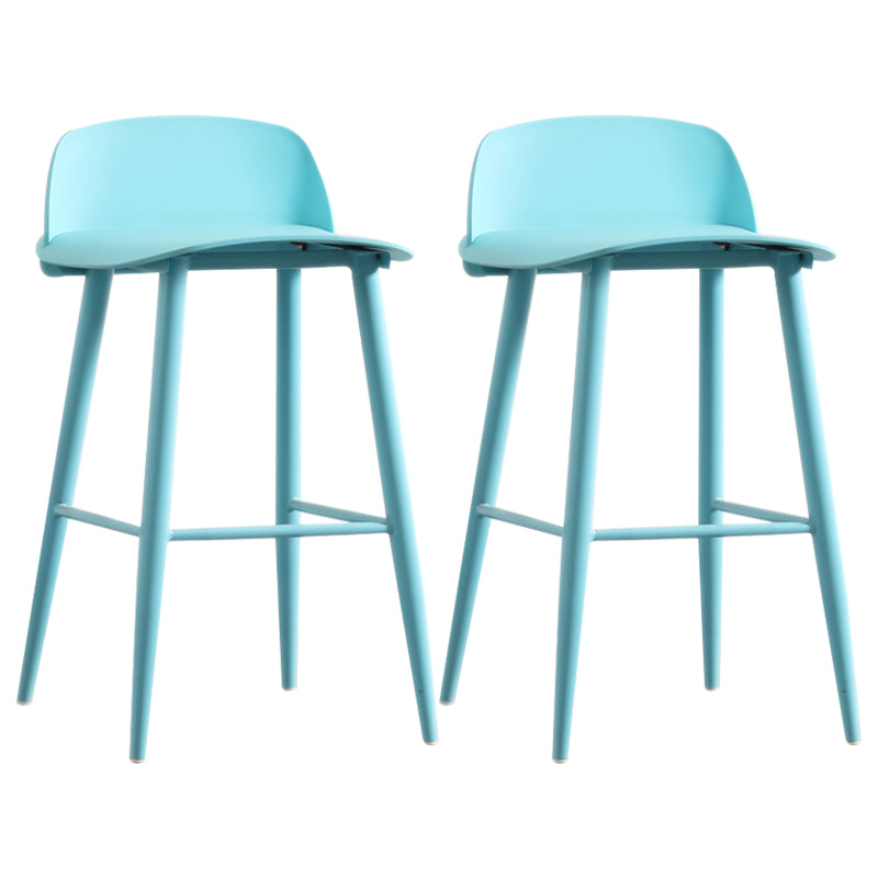 Scandinavian Style Acrylic Bar stool with Square Seat Counter Stool for Kitchen Bar Blue 2 Piece Set Counter Stool (24"H) Clearhalo 'Bar Furniture' 'Bar Stools' 'bar_stools' 'furn' 'furn_bar_stools' 'furniture_bar_stools' 'Kitchen & Dining Furniture' 'kitchen&dining_furn' 'kitchen' 'kitchen_furn' Furniture' 4329959