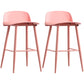 Scandinavian Style Acrylic Bar stool with Square Seat Counter Stool for Kitchen Bar Pink 2 Piece Set Counter Stool (24"H) Clearhalo 'Bar Furniture' 'Bar Stools' 'bar_stools' 'furn' 'furn_bar_stools' 'furniture_bar_stools' 'Kitchen & Dining Furniture' 'kitchen&dining_furn' 'kitchen' 'kitchen_furn' Furniture' 4329960
