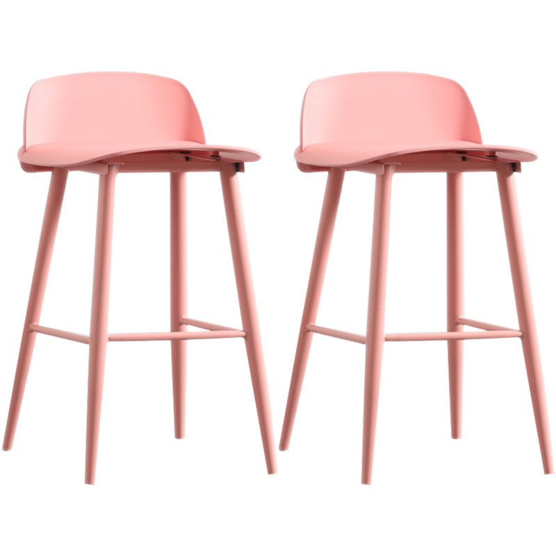 Scandinavian Style Acrylic Bar stool with Square Seat Counter Stool for Kitchen Bar Pink 2 Piece Set Counter Stool (24"H) Clearhalo 'Bar Furniture' 'Bar Stools' 'bar_stools' 'furn' 'furn_bar_stools' 'furniture_bar_stools' 'Kitchen & Dining Furniture' 'kitchen&dining_furn' 'kitchen' 'kitchen_furn' Furniture' 4329960
