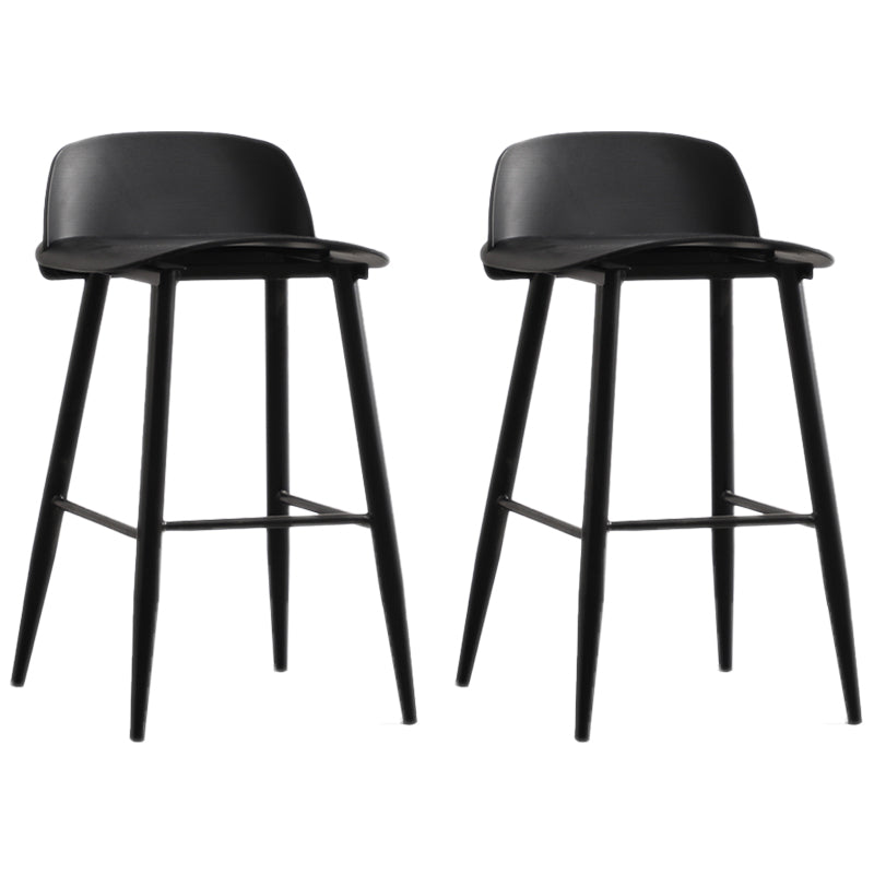 Scandinavian Style Acrylic Bar stool with Square Seat Counter Stool for Kitchen Bar Black 2 Piece Set Counter Stool (24"H) Clearhalo 'Bar Furniture' 'Bar Stools' 'bar_stools' 'furn' 'furn_bar_stools' 'furniture_bar_stools' 'Kitchen & Dining Furniture' 'kitchen&dining_furn' 'kitchen' 'kitchen_furn' Furniture' 4329961