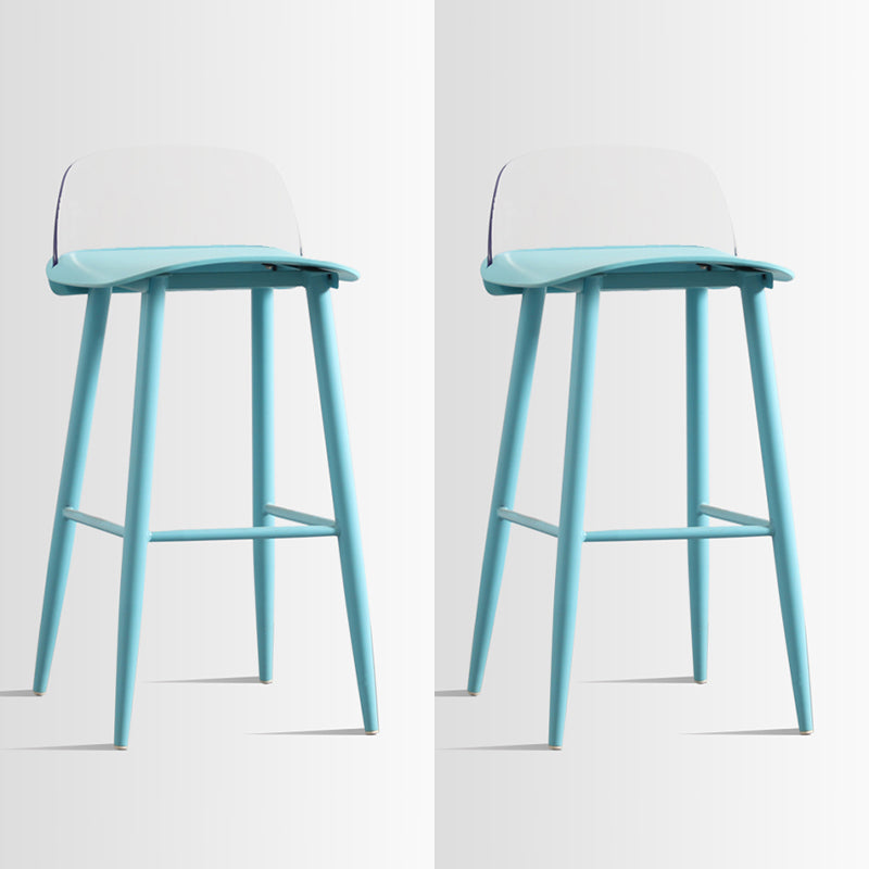 Scandinavian Style Acrylic Bar stool with Square Seat Counter Stool for Kitchen Bar Blue-Clear 2 Piece Set Bar Stool(30"H) Clearhalo 'Bar Furniture' 'Bar Stools' 'bar_stools' 'furn' 'furn_bar_stools' 'furniture_bar_stools' 'Kitchen & Dining Furniture' 'kitchen&dining_furn' 'kitchen' 'kitchen_furn' Furniture' 4329964