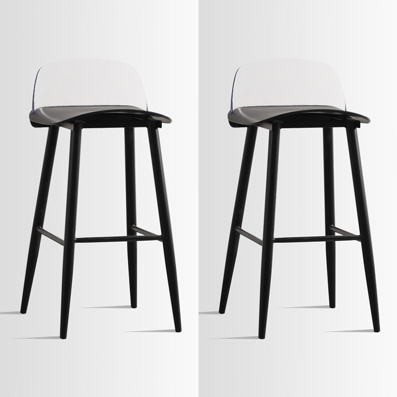 Scandinavian Style Acrylic Bar stool with Square Seat Counter Stool for Kitchen Bar Black Clear 2 Piece Set Bar Stool(30"H) Clearhalo 'Bar Furniture' 'Bar Stools' 'bar_stools' 'furn' 'furn_bar_stools' 'furniture_bar_stools' 'Kitchen & Dining Furniture' 'kitchen&dining_furn' 'kitchen' 'kitchen_furn' Furniture' 4329966