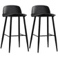 Scandinavian Style Acrylic Bar stool with Square Seat Counter Stool for Kitchen Bar Black 2 Piece Set Bar Stool(30"H) Clearhalo 'Bar Furniture' 'Bar Stools' 'bar_stools' 'furn' 'furn_bar_stools' 'furniture_bar_stools' 'Kitchen & Dining Furniture' 'kitchen&dining_furn' 'kitchen' 'kitchen_furn' Furniture' 4329971