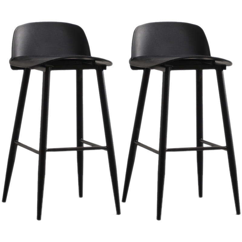 Scandinavian Style Acrylic Bar stool with Square Seat Counter Stool for Kitchen Bar Black 2 Piece Set Bar Stool(30"H) Clearhalo 'Bar Furniture' 'Bar Stools' 'bar_stools' 'furn' 'furn_bar_stools' 'furniture_bar_stools' 'Kitchen & Dining Furniture' 'kitchen&dining_furn' 'kitchen' 'kitchen_furn' Furniture' 4329971