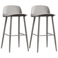 Scandinavian Style Acrylic Bar stool with Square Seat Counter Stool for Kitchen Bar Grey 2 Piece Set Bar Stool(30"H) Clearhalo 'Bar Furniture' 'Bar Stools' 'bar_stools' 'furn' 'furn_bar_stools' 'furniture_bar_stools' 'Kitchen & Dining Furniture' 'kitchen&dining_furn' 'kitchen' 'kitchen_furn' Furniture' 4329972