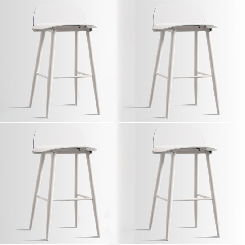 Scandinavian Style Acrylic Bar stool with Square Seat Counter Stool for Kitchen Bar White-Clear 4 Piece Set Counter Stool (24"H) Clearhalo 'Bar Furniture' 'Bar Stools' 'bar_stools' 'furn' 'furn_bar_stools' 'furniture_bar_stools' 'Kitchen & Dining Furniture' 'kitchen&dining_furn' 'kitchen' 'kitchen_furn' Furniture' 4329973