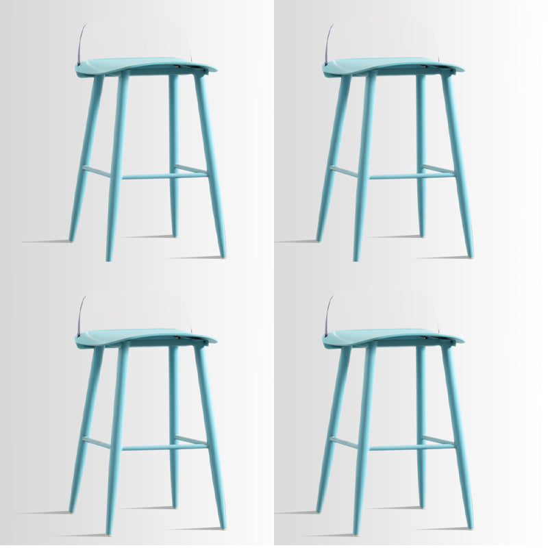 Scandinavian Style Acrylic Bar stool with Square Seat Counter Stool for Kitchen Bar Blue-Clear 4 Piece Set Counter Stool (24"H) Clearhalo 'Bar Furniture' 'Bar Stools' 'bar_stools' 'furn' 'furn_bar_stools' 'furniture_bar_stools' 'Kitchen & Dining Furniture' 'kitchen&dining_furn' 'kitchen' 'kitchen_furn' Furniture' 4329974