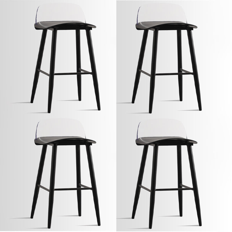 Scandinavian Style Acrylic Bar stool with Square Seat Counter Stool for Kitchen Bar Black Clear 4 Piece Set Counter Stool (24"H) Clearhalo 'Bar Furniture' 'Bar Stools' 'bar_stools' 'furn' 'furn_bar_stools' 'furniture_bar_stools' 'Kitchen & Dining Furniture' 'kitchen&dining_furn' 'kitchen' 'kitchen_furn' Furniture' 4329976