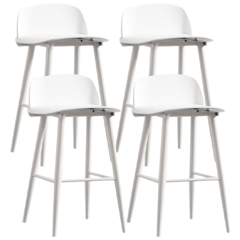 Scandinavian Style Acrylic Bar stool with Square Seat Counter Stool for Kitchen Bar White 4 Piece Set Counter Stool (24"H) Clearhalo 'Bar Furniture' 'Bar Stools' 'bar_stools' 'furn' 'furn_bar_stools' 'furniture_bar_stools' 'Kitchen & Dining Furniture' 'kitchen&dining_furn' 'kitchen' 'kitchen_furn' Furniture' 4329978
