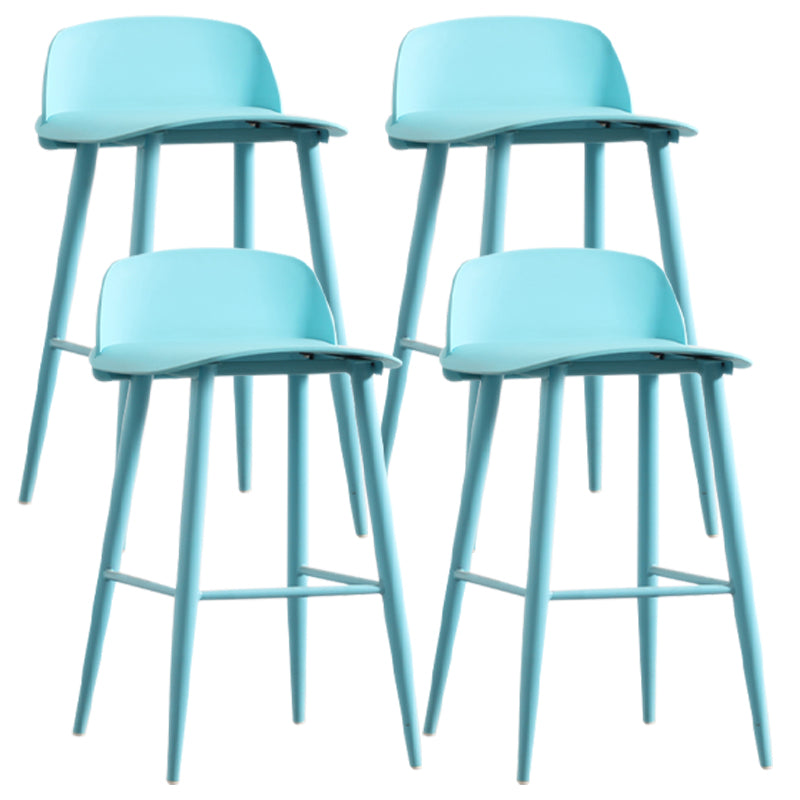 Scandinavian Style Acrylic Bar stool with Square Seat Counter Stool for Kitchen Bar Blue 4 Piece Set Counter Stool (24"H) Clearhalo 'Bar Furniture' 'Bar Stools' 'bar_stools' 'furn' 'furn_bar_stools' 'furniture_bar_stools' 'Kitchen & Dining Furniture' 'kitchen&dining_furn' 'kitchen' 'kitchen_furn' Furniture' 4329979