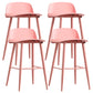 Scandinavian Style Acrylic Bar stool with Square Seat Counter Stool for Kitchen Bar Pink 4 Piece Set Counter Stool (24"H) Clearhalo 'Bar Furniture' 'Bar Stools' 'bar_stools' 'furn' 'furn_bar_stools' 'furniture_bar_stools' 'Kitchen & Dining Furniture' 'kitchen&dining_furn' 'kitchen' 'kitchen_furn' Furniture' 4329980