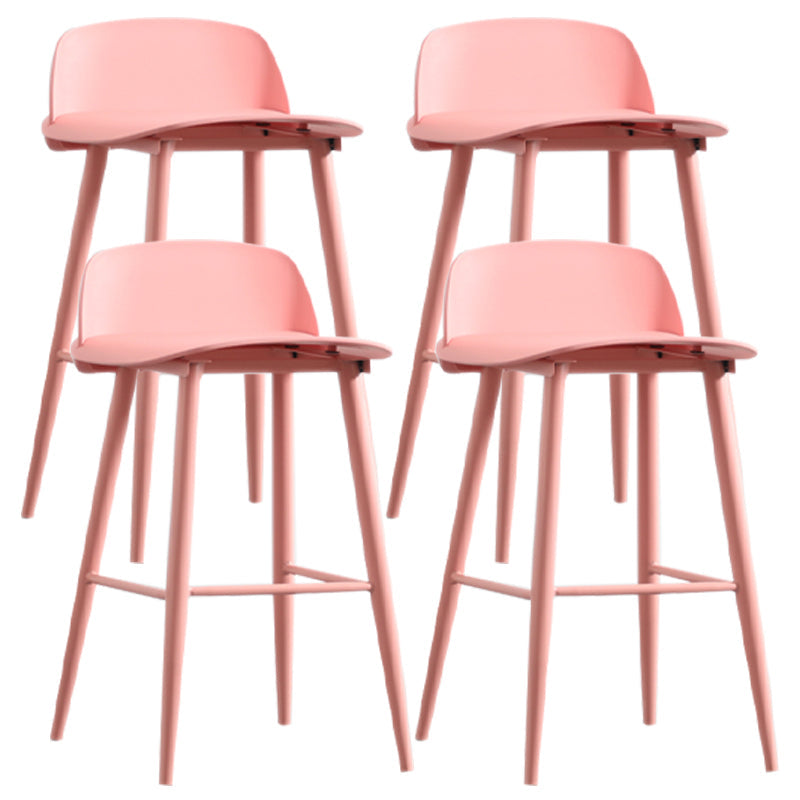 Scandinavian Style Acrylic Bar stool with Square Seat Counter Stool for Kitchen Bar Pink 4 Piece Set Counter Stool (24"H) Clearhalo 'Bar Furniture' 'Bar Stools' 'bar_stools' 'furn' 'furn_bar_stools' 'furniture_bar_stools' 'Kitchen & Dining Furniture' 'kitchen&dining_furn' 'kitchen' 'kitchen_furn' Furniture' 4329980