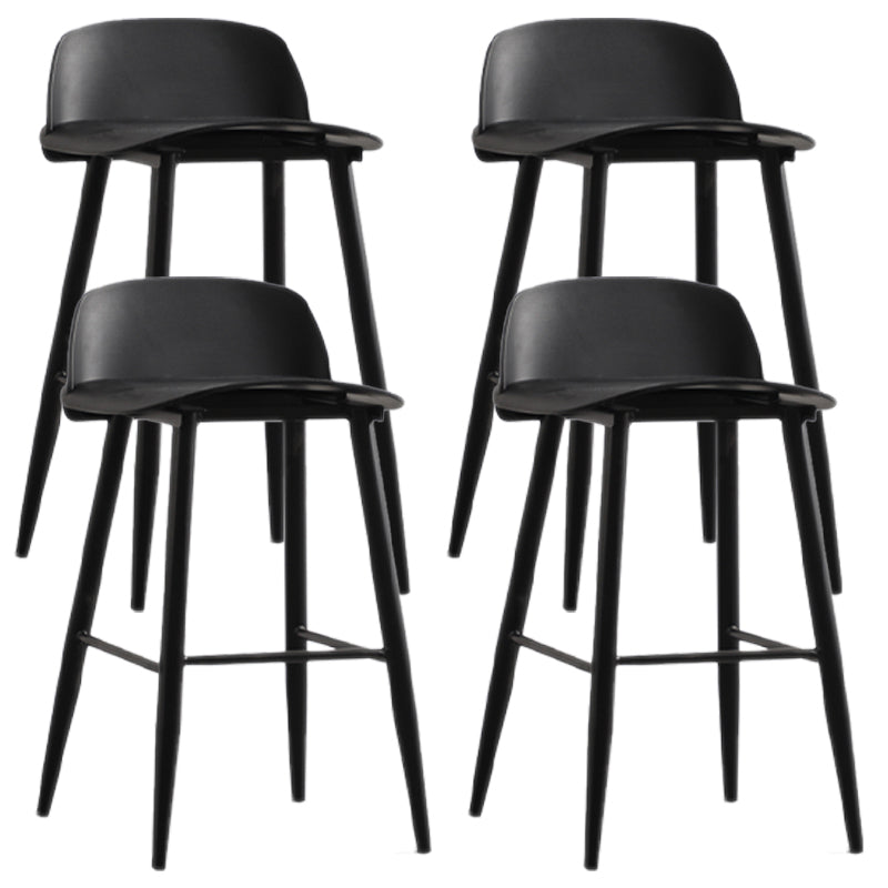Scandinavian Style Acrylic Bar stool with Square Seat Counter Stool for Kitchen Bar Black 4 Piece Set Counter Stool (24"H) Clearhalo 'Bar Furniture' 'Bar Stools' 'bar_stools' 'furn' 'furn_bar_stools' 'furniture_bar_stools' 'Kitchen & Dining Furniture' 'kitchen&dining_furn' 'kitchen' 'kitchen_furn' Furniture' 4329981