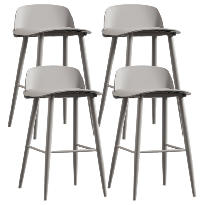 Scandinavian Style Acrylic Bar stool with Square Seat Counter Stool for Kitchen Bar Grey 4 Piece Set Counter Stool (24"H) Clearhalo 'Bar Furniture' 'Bar Stools' 'bar_stools' 'furn' 'furn_bar_stools' 'furniture_bar_stools' 'Kitchen & Dining Furniture' 'kitchen&dining_furn' 'kitchen' 'kitchen_furn' Furniture' 4329982
