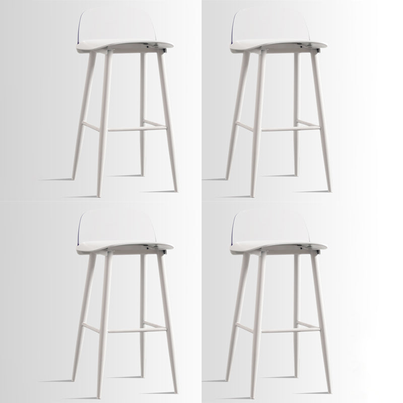 Scandinavian Style Acrylic Bar stool with Square Seat Counter Stool for Kitchen Bar White-Clear 4 Piece Set Bar Stool(30"H) Clearhalo 'Bar Furniture' 'Bar Stools' 'bar_stools' 'furn' 'furn_bar_stools' 'furniture_bar_stools' 'Kitchen & Dining Furniture' 'kitchen&dining_furn' 'kitchen' 'kitchen_furn' Furniture' 4329983