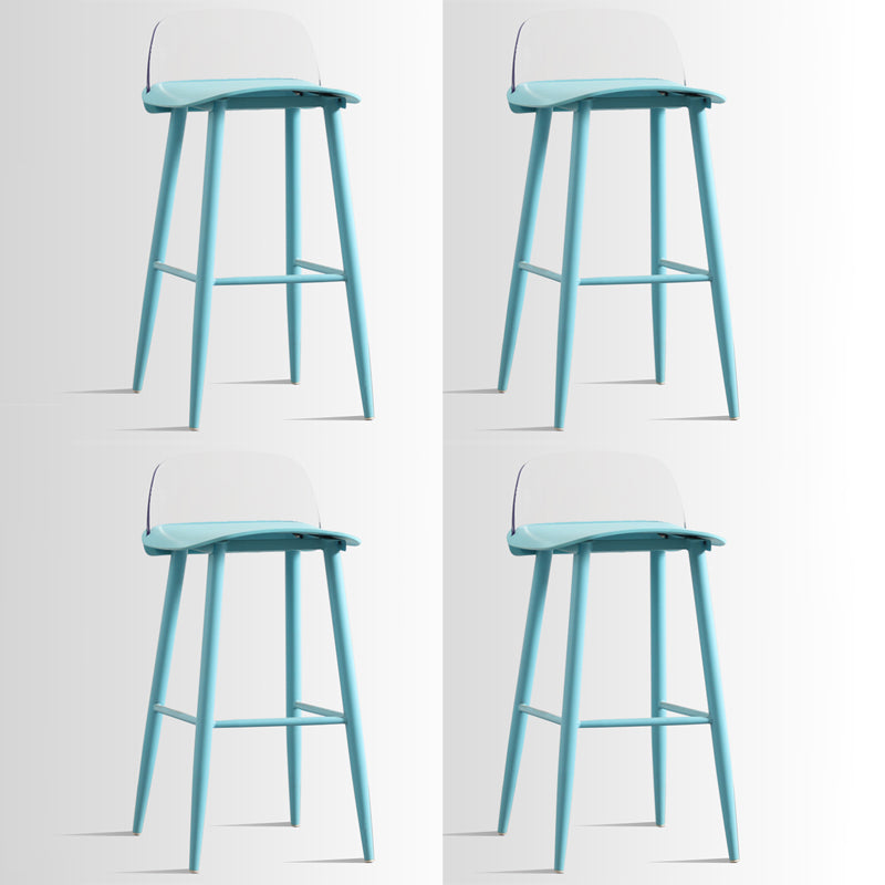 Scandinavian Style Acrylic Bar stool with Square Seat Counter Stool for Kitchen Bar Blue-Clear 4 Piece Set Bar Stool(30"H) Clearhalo 'Bar Furniture' 'Bar Stools' 'bar_stools' 'furn' 'furn_bar_stools' 'furniture_bar_stools' 'Kitchen & Dining Furniture' 'kitchen&dining_furn' 'kitchen' 'kitchen_furn' Furniture' 4329984