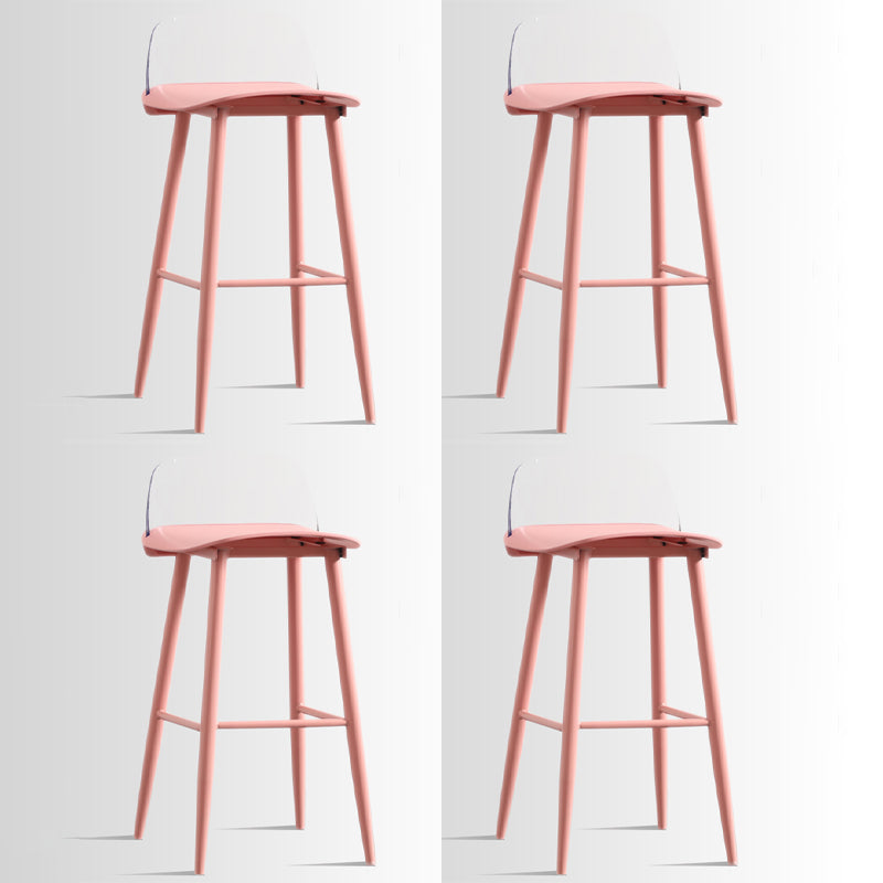Scandinavian Style Acrylic Bar stool with Square Seat Counter Stool for Kitchen Bar Red Clear 4 Piece Set Bar Stool(30"H) Clearhalo 'Bar Furniture' 'Bar Stools' 'bar_stools' 'furn' 'furn_bar_stools' 'furniture_bar_stools' 'Kitchen & Dining Furniture' 'kitchen&dining_furn' 'kitchen' 'kitchen_furn' Furniture' 4329985