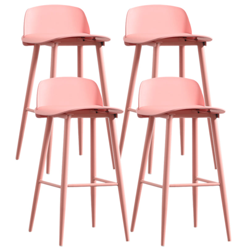 Scandinavian Style Acrylic Bar stool with Square Seat Counter Stool for Kitchen Bar Pink 4 Piece Set Bar Stool(30"H) Clearhalo 'Bar Furniture' 'Bar Stools' 'bar_stools' 'furn' 'furn_bar_stools' 'furniture_bar_stools' 'Kitchen & Dining Furniture' 'kitchen&dining_furn' 'kitchen' 'kitchen_furn' Furniture' 4329990