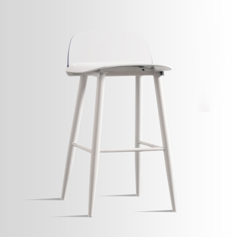 Scandinavian Style Acrylic Bar stool with Square Seat Counter Stool for Kitchen Bar White-Clear 1 Piece Counter Stool (24"H) Clearhalo 'Bar Furniture' 'Bar Stools' 'bar_stools' 'furn' 'furn_bar_stools' 'furniture_bar_stools' 'Kitchen & Dining Furniture' 'kitchen&dining_furn' 'kitchen' 'kitchen_furn' Furniture' 4329993