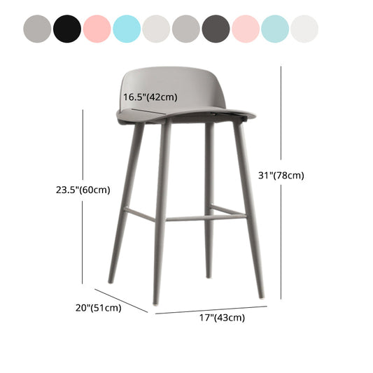 Scandinavian Style Acrylic Bar stool with Square Seat Counter Stool for Kitchen Bar Clearhalo 'Bar Furniture' 'Bar Stools' 'bar_stools' 'furn' 'furn_bar_stools' 'furniture_bar_stools' 'Kitchen & Dining Furniture' 'kitchen&dining_furn' 'kitchen' 'kitchen_furn' Furniture' 4329994