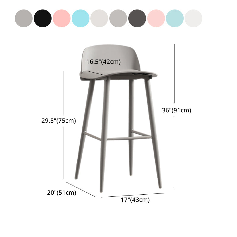 Scandinavian Style Acrylic Bar stool with Square Seat Counter Stool for Kitchen Bar Clearhalo 'Bar Furniture' 'Bar Stools' 'bar_stools' 'furn' 'furn_bar_stools' 'furniture_bar_stools' 'Kitchen & Dining Furniture' 'kitchen&dining_furn' 'kitchen' 'kitchen_furn' Furniture' 4329995