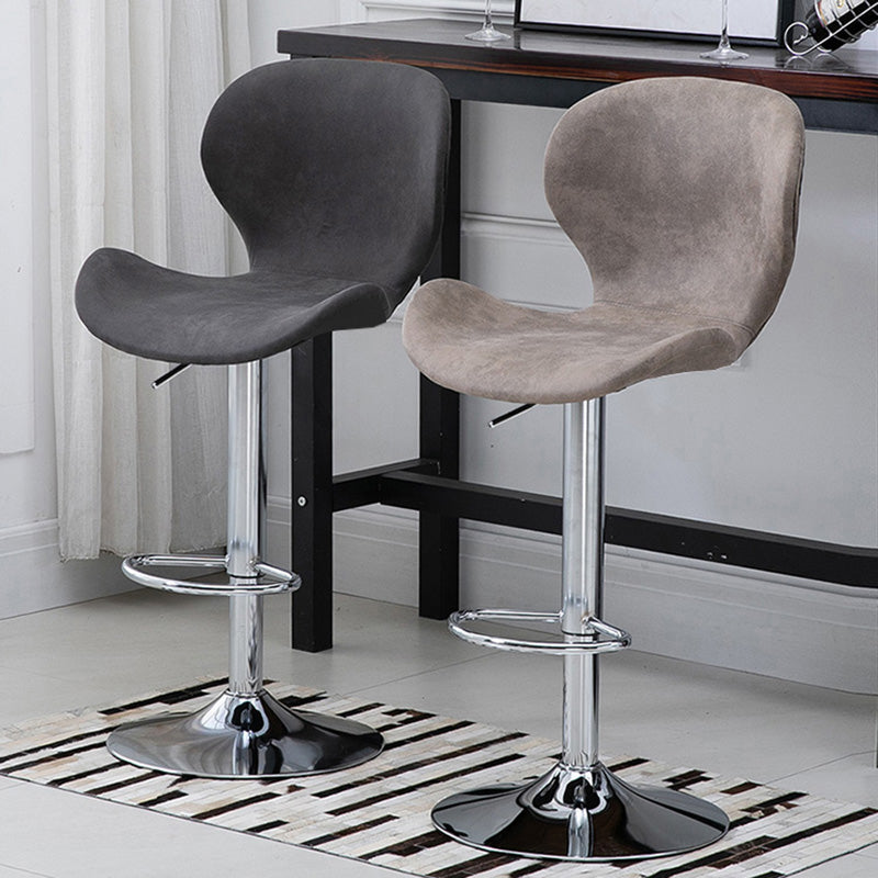Nordic Indoor Barstool Metal Adjustable Swivel Tall Stool with Upholstered Clearhalo 'Bar Furniture' 'Bar Stools' 'bar_stools' 'furn' 'furn_bar_stools' 'furniture_bar_stools' 'Kitchen & Dining Furniture' 'kitchen&dining_furn' 'kitchen' 'kitchen_furn' Furniture' 4329996