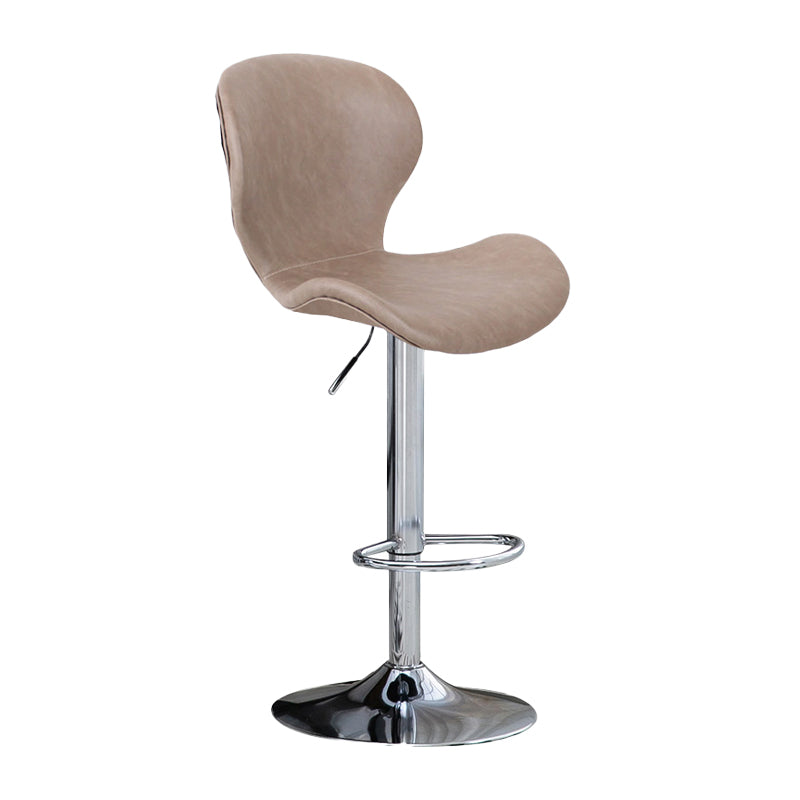 Nordic Indoor Barstool Metal Adjustable Swivel Tall Stool with Upholstered Camel 1 Piece Clearhalo 'Bar Furniture' 'Bar Stools' 'bar_stools' 'furn' 'furn_bar_stools' 'furniture_bar_stools' 'Kitchen & Dining Furniture' 'kitchen&dining_furn' 'kitchen' 'kitchen_furn' Furniture' 4329997
