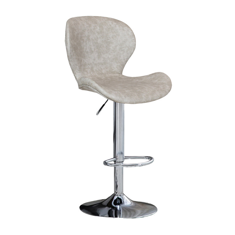Nordic Indoor Barstool Metal Adjustable Swivel Tall Stool with Upholstered Cream Gray 1 Piece Clearhalo 'Bar Furniture' 'Bar Stools' 'bar_stools' 'furn' 'furn_bar_stools' 'furniture_bar_stools' 'Kitchen & Dining Furniture' 'kitchen&dining_furn' 'kitchen' 'kitchen_furn' Furniture' 4329999