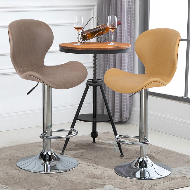 Nordic Indoor Barstool Metal Adjustable Swivel Tall Stool with Upholstered Clearhalo 'Bar Furniture' 'Bar Stools' 'bar_stools' 'furn' 'furn_bar_stools' 'furniture_bar_stools' 'Kitchen & Dining Furniture' 'kitchen&dining_furn' 'kitchen' 'kitchen_furn' Furniture' 4330001