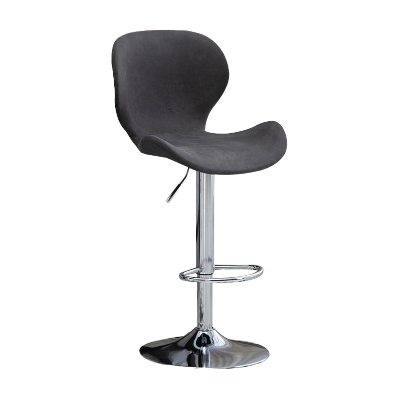 Nordic Indoor Barstool Metal Adjustable Swivel Tall Stool with Upholstered Dark Gray 1 Piece Clearhalo 'Bar Furniture' 'Bar Stools' 'bar_stools' 'furn' 'furn_bar_stools' 'furniture_bar_stools' 'Kitchen & Dining Furniture' 'kitchen&dining_furn' 'kitchen' 'kitchen_furn' Furniture' 4330011