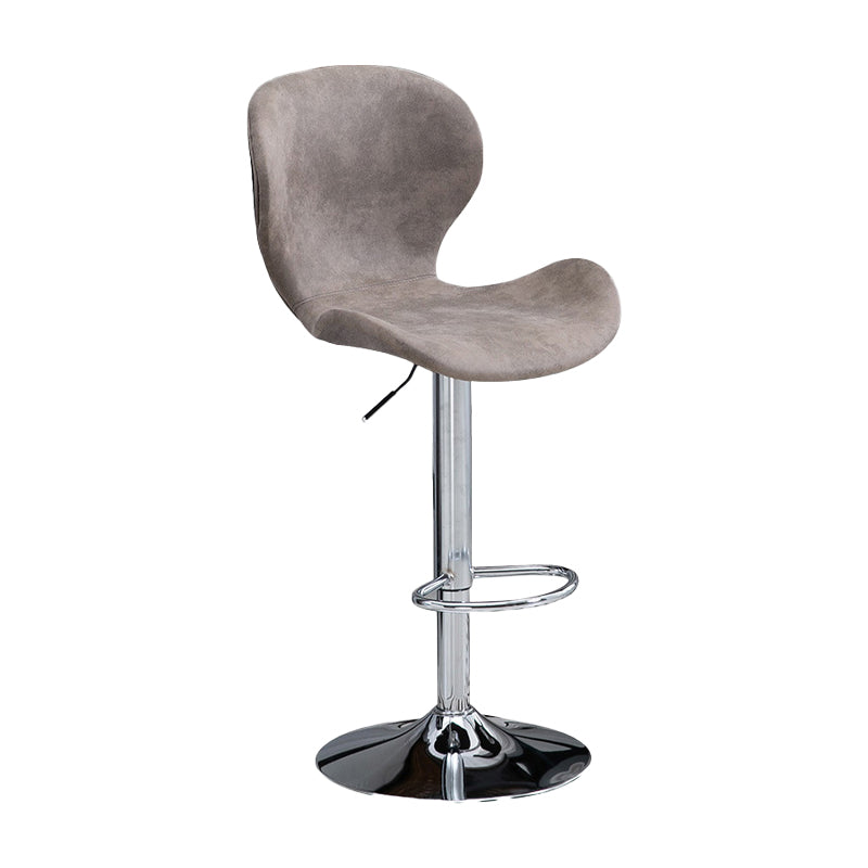 Nordic Indoor Barstool Metal Adjustable Swivel Tall Stool with Upholstered Khaki 1 Piece Clearhalo 'Bar Furniture' 'Bar Stools' 'bar_stools' 'furn' 'furn_bar_stools' 'furniture_bar_stools' 'Kitchen & Dining Furniture' 'kitchen&dining_furn' 'kitchen' 'kitchen_furn' Furniture' 4330012