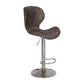 Nordic Indoor Barstool Metal Adjustable Swivel Tall Stool with Upholstered Dark Brown 1 Piece Clearhalo 'Bar Furniture' 'Bar Stools' 'bar_stools' 'furn' 'furn_bar_stools' 'furniture_bar_stools' 'Kitchen & Dining Furniture' 'kitchen&dining_furn' 'kitchen' 'kitchen_furn' Furniture' 4330014