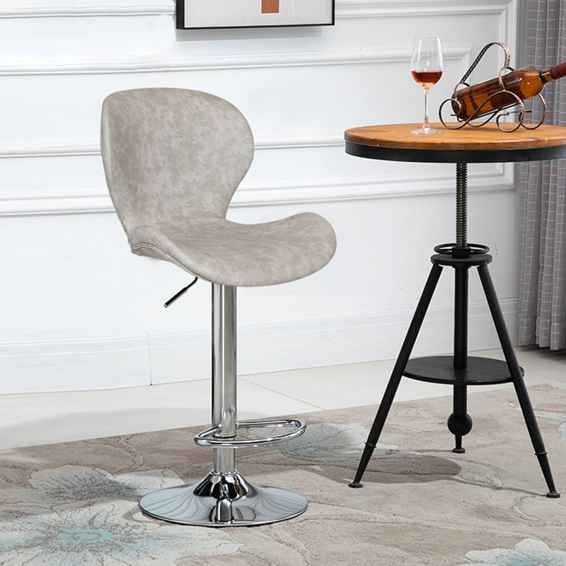 Nordic Indoor Barstool Metal Adjustable Swivel Tall Stool with Upholstered Clearhalo 'Bar Furniture' 'Bar Stools' 'bar_stools' 'furn' 'furn_bar_stools' 'furniture_bar_stools' 'Kitchen & Dining Furniture' 'kitchen&dining_furn' 'kitchen' 'kitchen_furn' Furniture' 4330015
