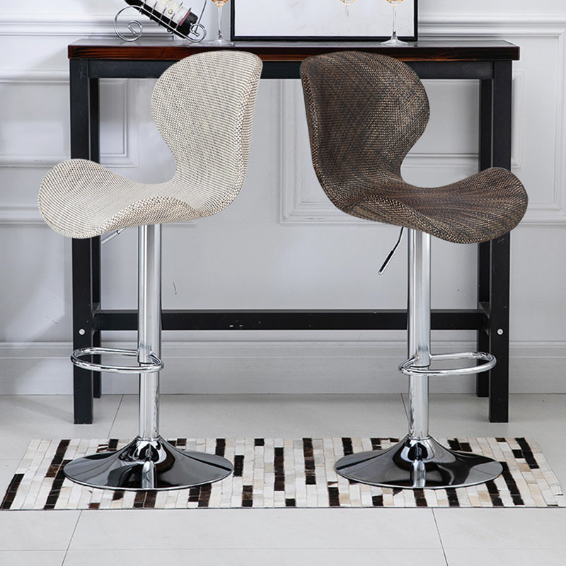 Nordic Indoor Barstool Metal Adjustable Swivel Tall Stool with Upholstered Clearhalo 'Bar Furniture' 'Bar Stools' 'bar_stools' 'furn' 'furn_bar_stools' 'furniture_bar_stools' 'Kitchen & Dining Furniture' 'kitchen&dining_furn' 'kitchen' 'kitchen_furn' Furniture' 4330017