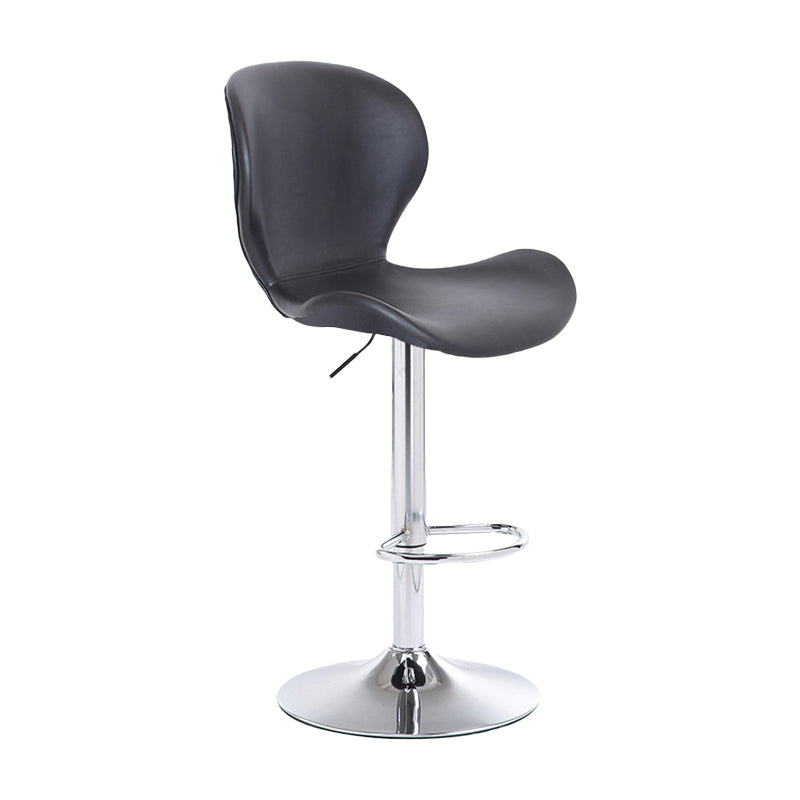Nordic Indoor Barstool Metal Adjustable Swivel Tall Stool with Upholstered Black 1 Piece Clearhalo 'Bar Furniture' 'Bar Stools' 'bar_stools' 'furn' 'furn_bar_stools' 'furniture_bar_stools' 'Kitchen & Dining Furniture' 'kitchen&dining_furn' 'kitchen' 'kitchen_furn' Furniture' 4330019