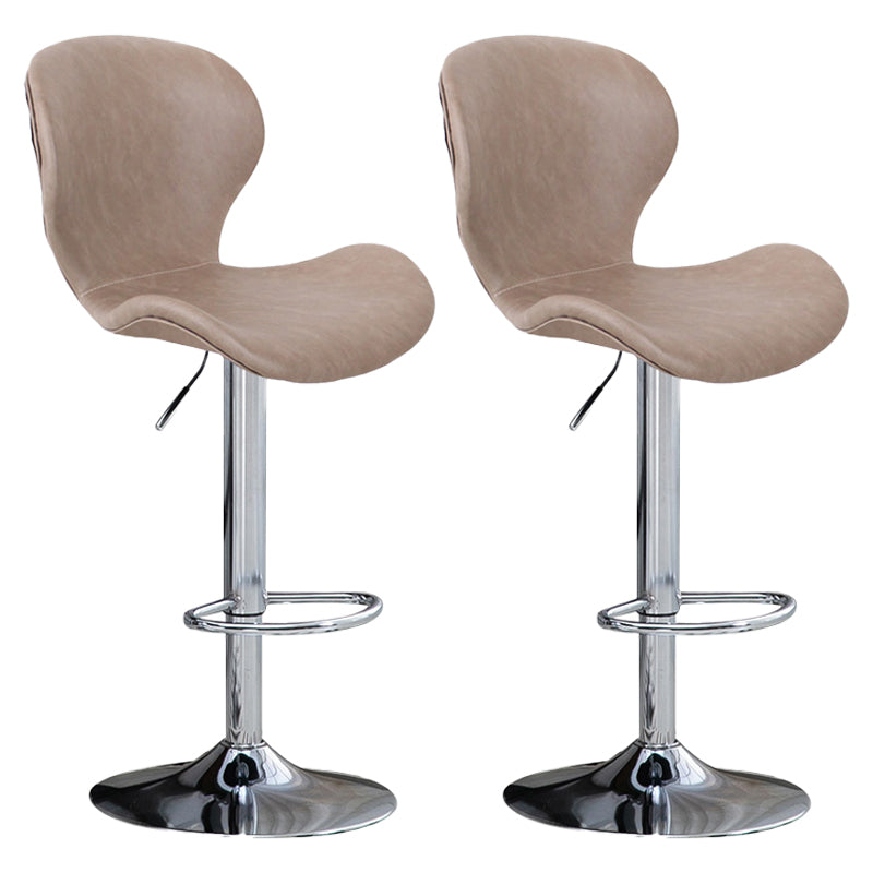 Nordic Indoor Barstool Metal Adjustable Swivel Tall Stool with Upholstered Camel 2 Piece Set Clearhalo 'Bar Furniture' 'Bar Stools' 'bar_stools' 'furn' 'furn_bar_stools' 'furniture_bar_stools' 'Kitchen & Dining Furniture' 'kitchen&dining_furn' 'kitchen' 'kitchen_furn' Furniture' 4330020