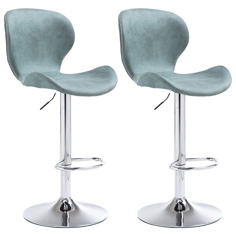 Nordic Indoor Barstool Metal Adjustable Swivel Tall Stool with Upholstered Mint Green 2 Piece Set Clearhalo 'Bar Furniture' 'Bar Stools' 'bar_stools' 'furn' 'furn_bar_stools' 'furniture_bar_stools' 'Kitchen & Dining Furniture' 'kitchen&dining_furn' 'kitchen' 'kitchen_furn' Furniture' 4330026