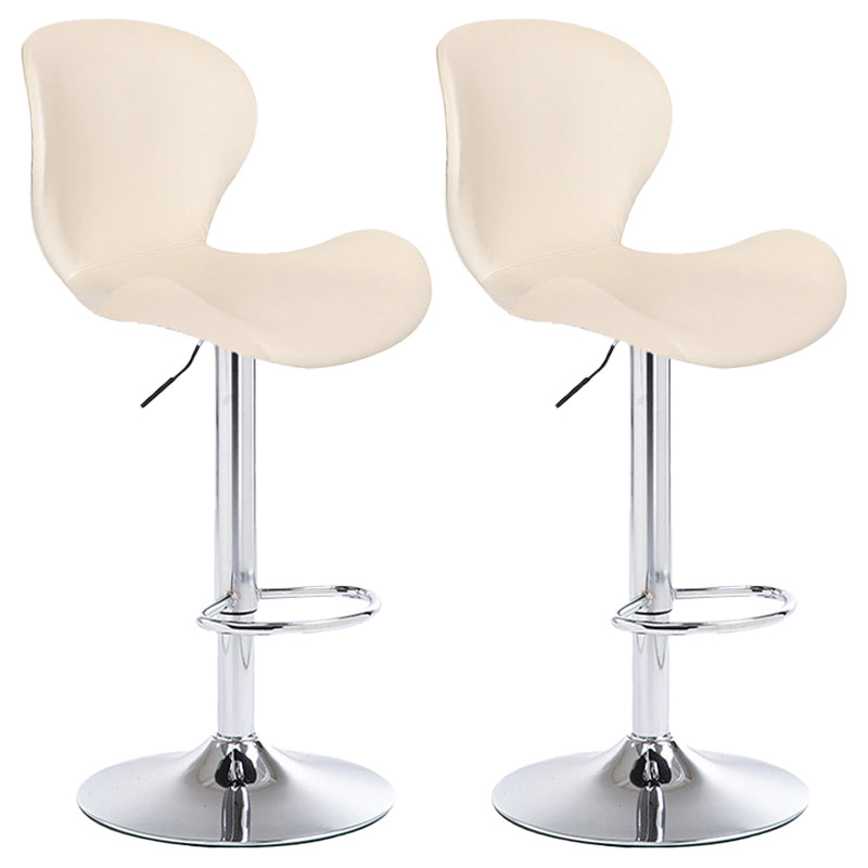 Nordic Indoor Barstool Metal Adjustable Swivel Tall Stool with Upholstered Beige 2 Piece Set Clearhalo 'Bar Furniture' 'Bar Stools' 'bar_stools' 'furn' 'furn_bar_stools' 'furniture_bar_stools' 'Kitchen & Dining Furniture' 'kitchen&dining_furn' 'kitchen' 'kitchen_furn' Furniture' 4330029