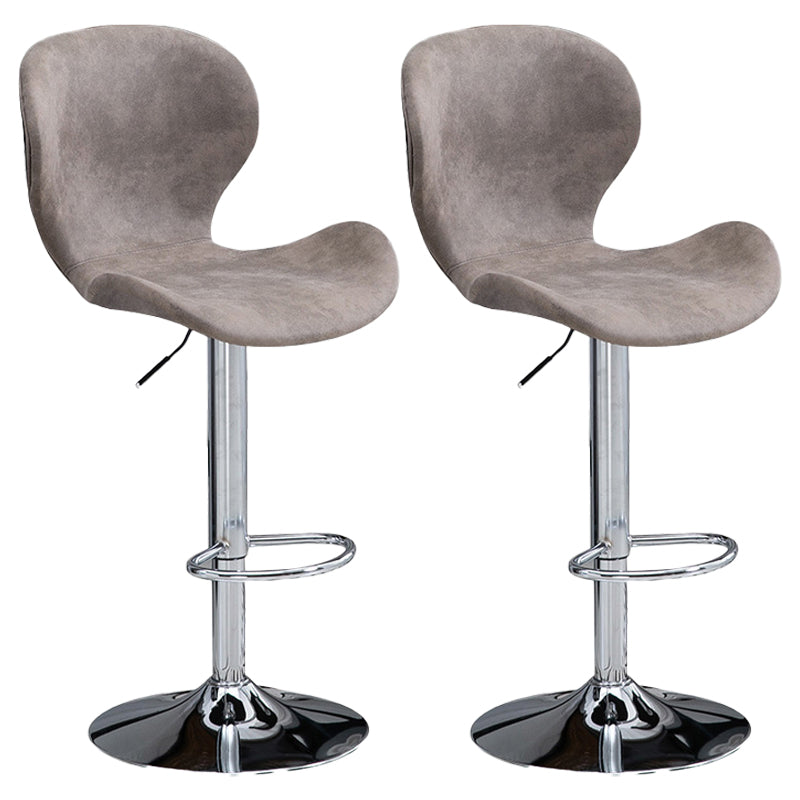 Nordic Indoor Barstool Metal Adjustable Swivel Tall Stool with Upholstered Khaki 2 Piece Set Clearhalo 'Bar Furniture' 'Bar Stools' 'bar_stools' 'furn' 'furn_bar_stools' 'furniture_bar_stools' 'Kitchen & Dining Furniture' 'kitchen&dining_furn' 'kitchen' 'kitchen_furn' Furniture' 4330031