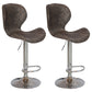 Nordic Indoor Barstool Metal Adjustable Swivel Tall Stool with Upholstered Dark Brown 2 Piece Set Clearhalo 'Bar Furniture' 'Bar Stools' 'bar_stools' 'furn' 'furn_bar_stools' 'furniture_bar_stools' 'Kitchen & Dining Furniture' 'kitchen&dining_furn' 'kitchen' 'kitchen_furn' Furniture' 4330032