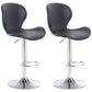 Nordic Indoor Barstool Metal Adjustable Swivel Tall Stool with Upholstered Black 2 Piece Set Clearhalo 'Bar Furniture' 'Bar Stools' 'bar_stools' 'furn' 'furn_bar_stools' 'furniture_bar_stools' 'Kitchen & Dining Furniture' 'kitchen&dining_furn' 'kitchen' 'kitchen_furn' Furniture' 4330034