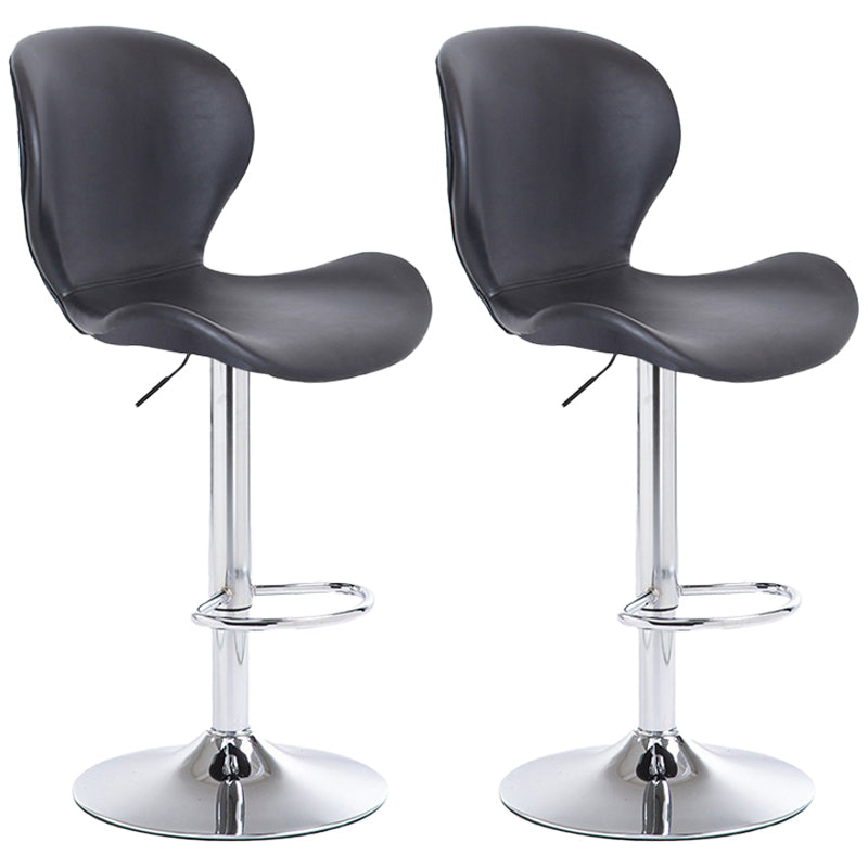 Nordic Indoor Barstool Metal Adjustable Swivel Tall Stool with Upholstered Black 2 Piece Set Clearhalo 'Bar Furniture' 'Bar Stools' 'bar_stools' 'furn' 'furn_bar_stools' 'furniture_bar_stools' 'Kitchen & Dining Furniture' 'kitchen&dining_furn' 'kitchen' 'kitchen_furn' Furniture' 4330034