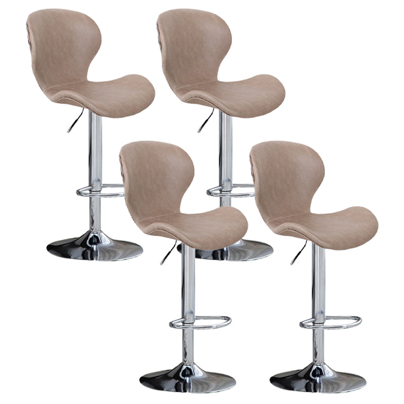 Nordic Indoor Barstool Metal Adjustable Swivel Tall Stool with Upholstered Camel 4 Piece Set Clearhalo 'Bar Furniture' 'Bar Stools' 'bar_stools' 'furn' 'furn_bar_stools' 'furniture_bar_stools' 'Kitchen & Dining Furniture' 'kitchen&dining_furn' 'kitchen' 'kitchen_furn' Furniture' 4330035