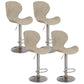 Nordic Indoor Barstool Metal Adjustable Swivel Tall Stool with Upholstered Light Khaki 4 Piece Set Clearhalo 'Bar Furniture' 'Bar Stools' 'bar_stools' 'furn' 'furn_bar_stools' 'furniture_bar_stools' 'Kitchen & Dining Furniture' 'kitchen&dining_furn' 'kitchen' 'kitchen_furn' Furniture' 4330037