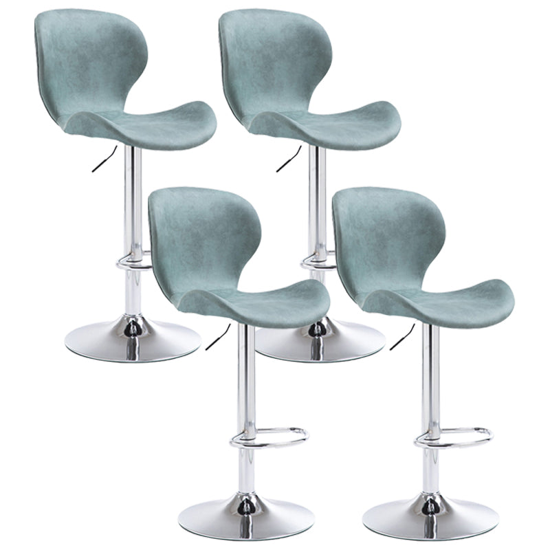 Nordic Indoor Barstool Metal Adjustable Swivel Tall Stool with Upholstered Mint Green 4 Piece Set Clearhalo 'Bar Furniture' 'Bar Stools' 'bar_stools' 'furn' 'furn_bar_stools' 'furniture_bar_stools' 'Kitchen & Dining Furniture' 'kitchen&dining_furn' 'kitchen' 'kitchen_furn' Furniture' 4330038